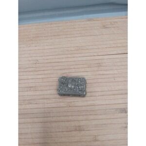 Vintage Torino Pewter Earring Pin Brooch Mini Trinket Box Owls Whimsical 1 1/4"‎